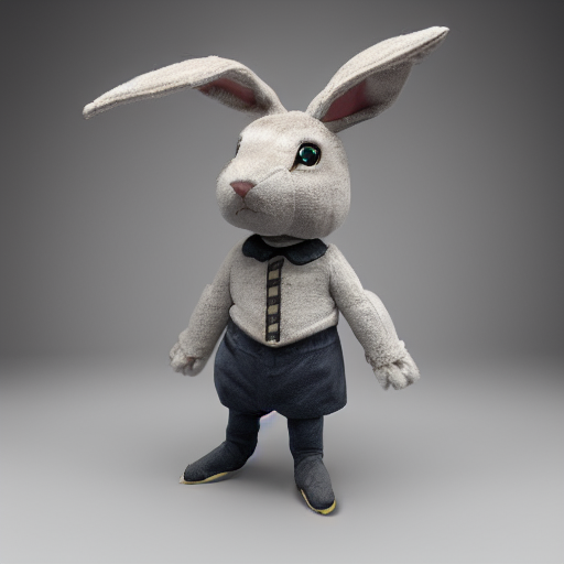 Stable Diffusion prompt: A rabbit, with a plush head and ...