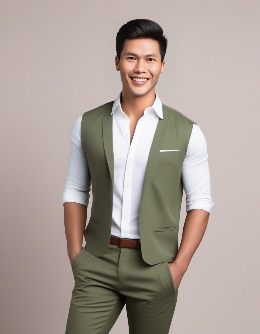 DreamShaper prompt: Full-length photo of a handsome man with a short h... - DreamShaper