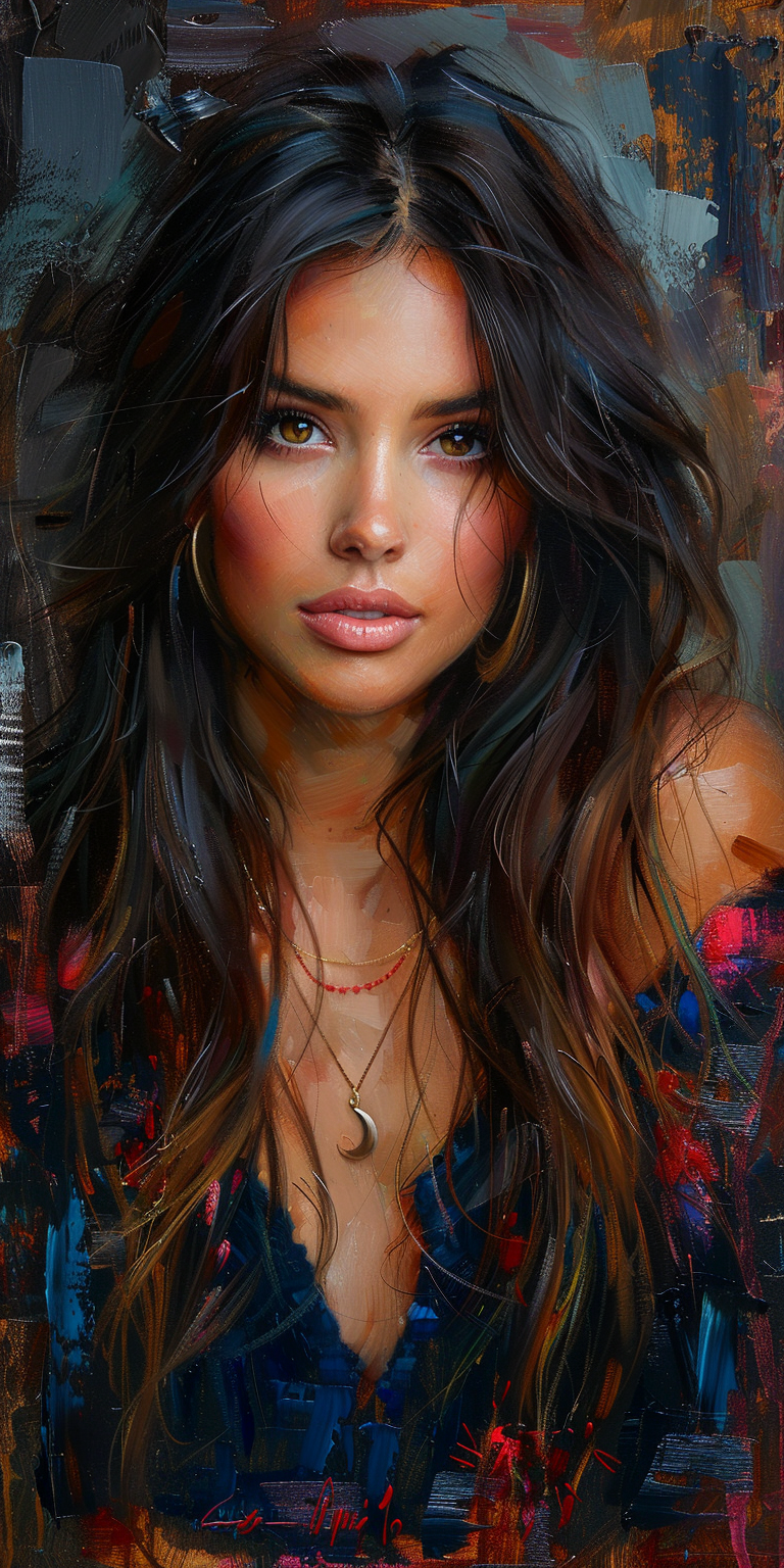 AI generated: Midjourney prompt: impressionist painting of a beautiful woman with l... (Midjourney - Portraits)