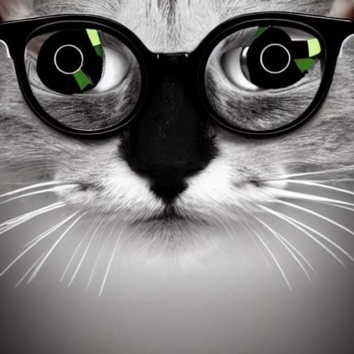 Stable Diffusion prompt: cat with glasses where the glass...
