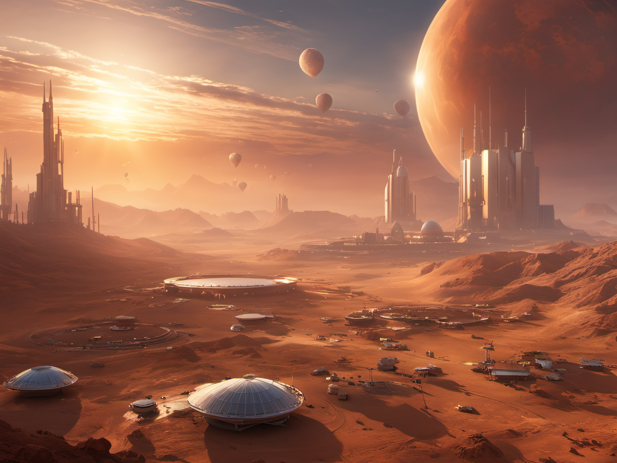 AI generated: Off World Colony (Stable Diffusion - Landscapes)