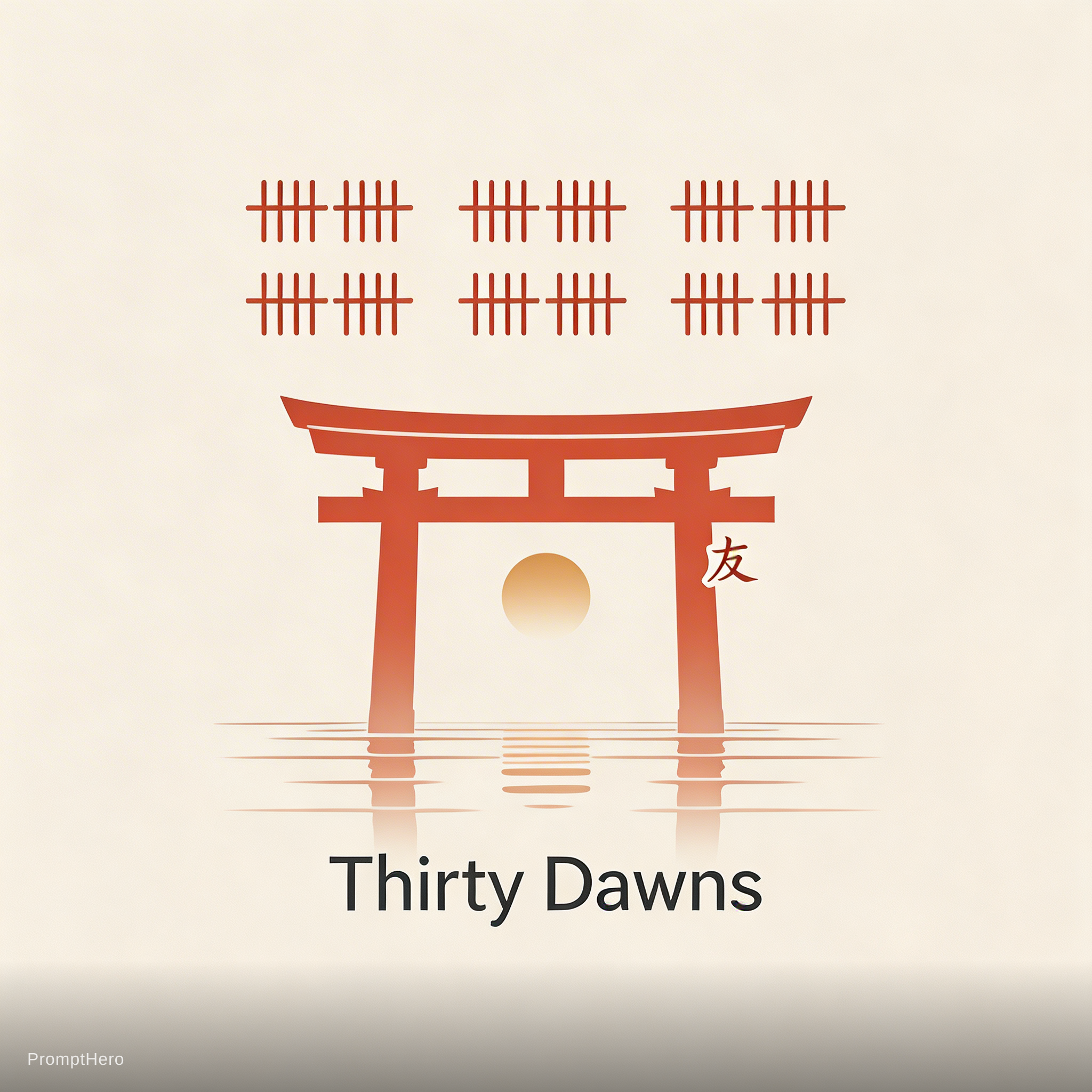 AI generated: Seedream 5 prompt: Logo Concept 2: Torii Gate & Counting Marks · Mai... (Seedream 5 - Logos, Icons & Design)