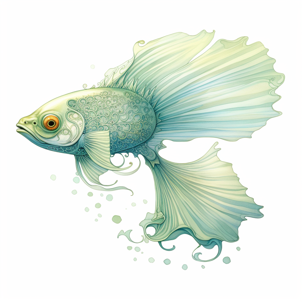 صورة مولدة بالذكاء الاصطناعي: Midjourney prompt: A surreal illustration of a flying fish, psychedel... (نموذج Midjourney - صور شخصية)