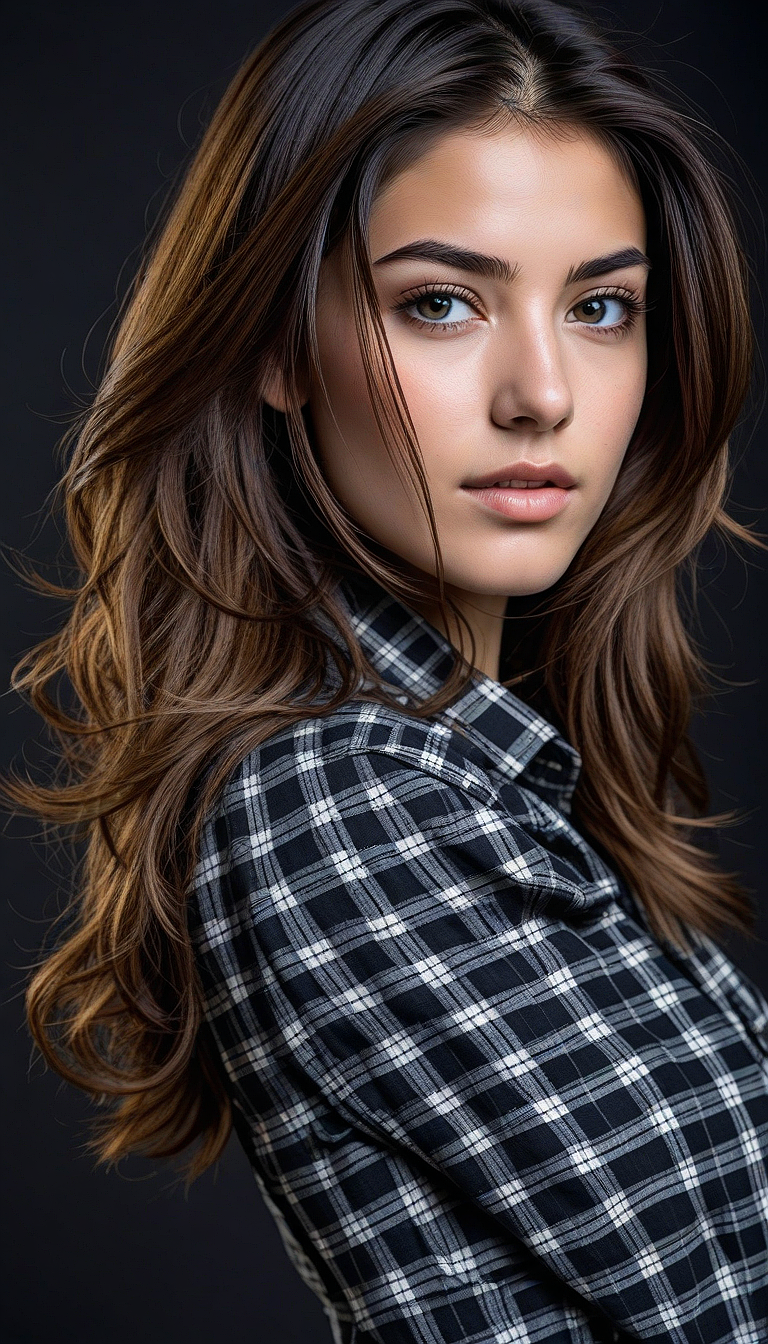 Stable Diffusion prompt: An image of a young woman with a...