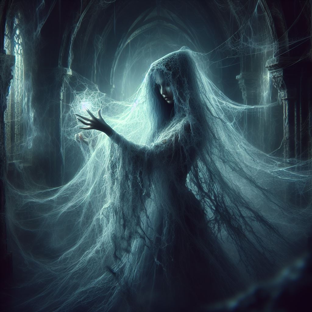 صورة مولدة بالذكاء الاصطناعي: DALL·E prompt: In the depths of a dark, foreboding crypt, Isolde,... (نموذج DALL·E - فن مفاهيمي)