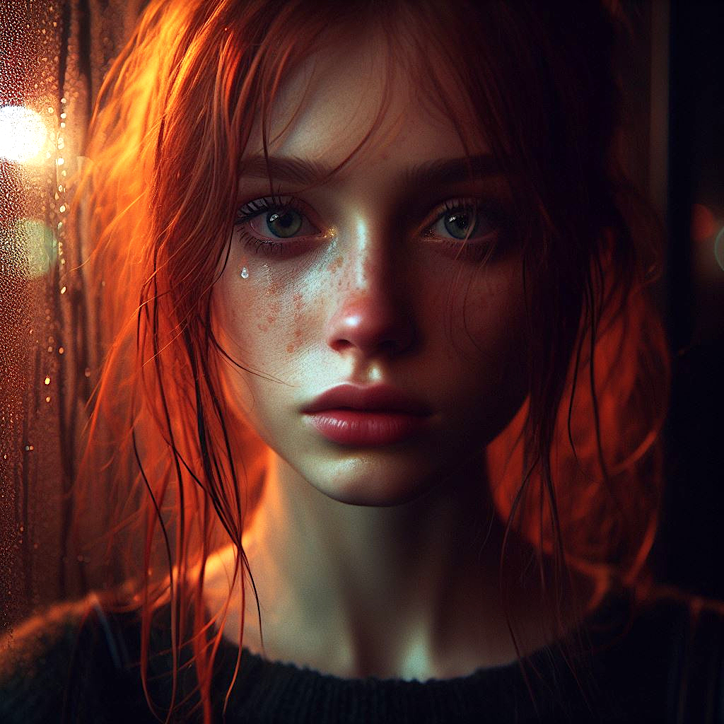 صورة مولدة بالذكاء الاصطناعي: I do my crying in the rain... (نموذج Realistic Vision V2.0 - تصوير فوتوغرافي)