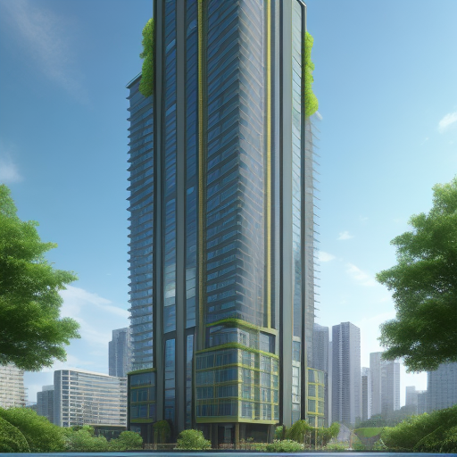 DreamShaper prompt: city high rise building, green space,...
