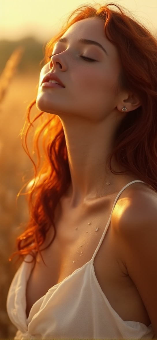 FLUX prompt: cinematic still A close-up of an attractive,red ha... - FLUX