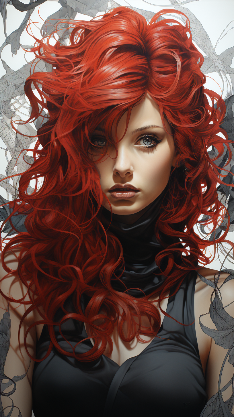 صورة مولدة بالذكاء الاصطناعي: Midjourney prompt: a woman with tattoo by ryan lee, in the style of a... (نموذج Midjourney - صور شخصية)