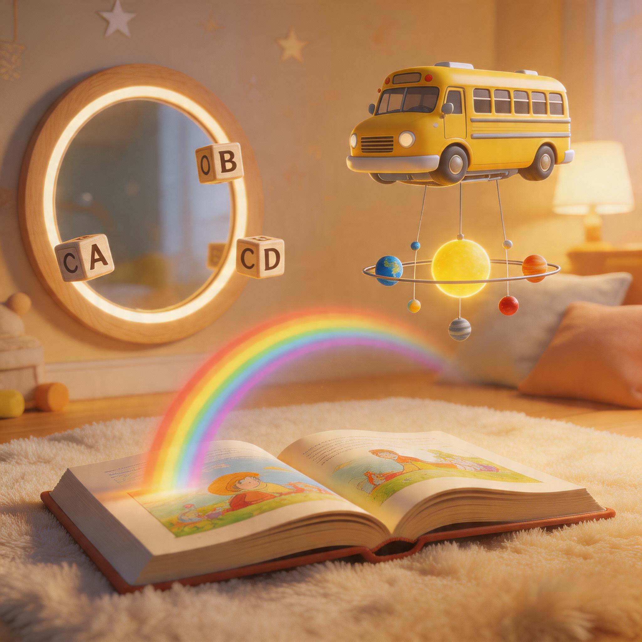 صورة مولدة بالذكاء الاصطناعي: Seedream 5 prompt: A warmly lit dreamlike childhood room or abstract ... (نموذج Seedream 5 - فن ثلاثي الأبعاد)