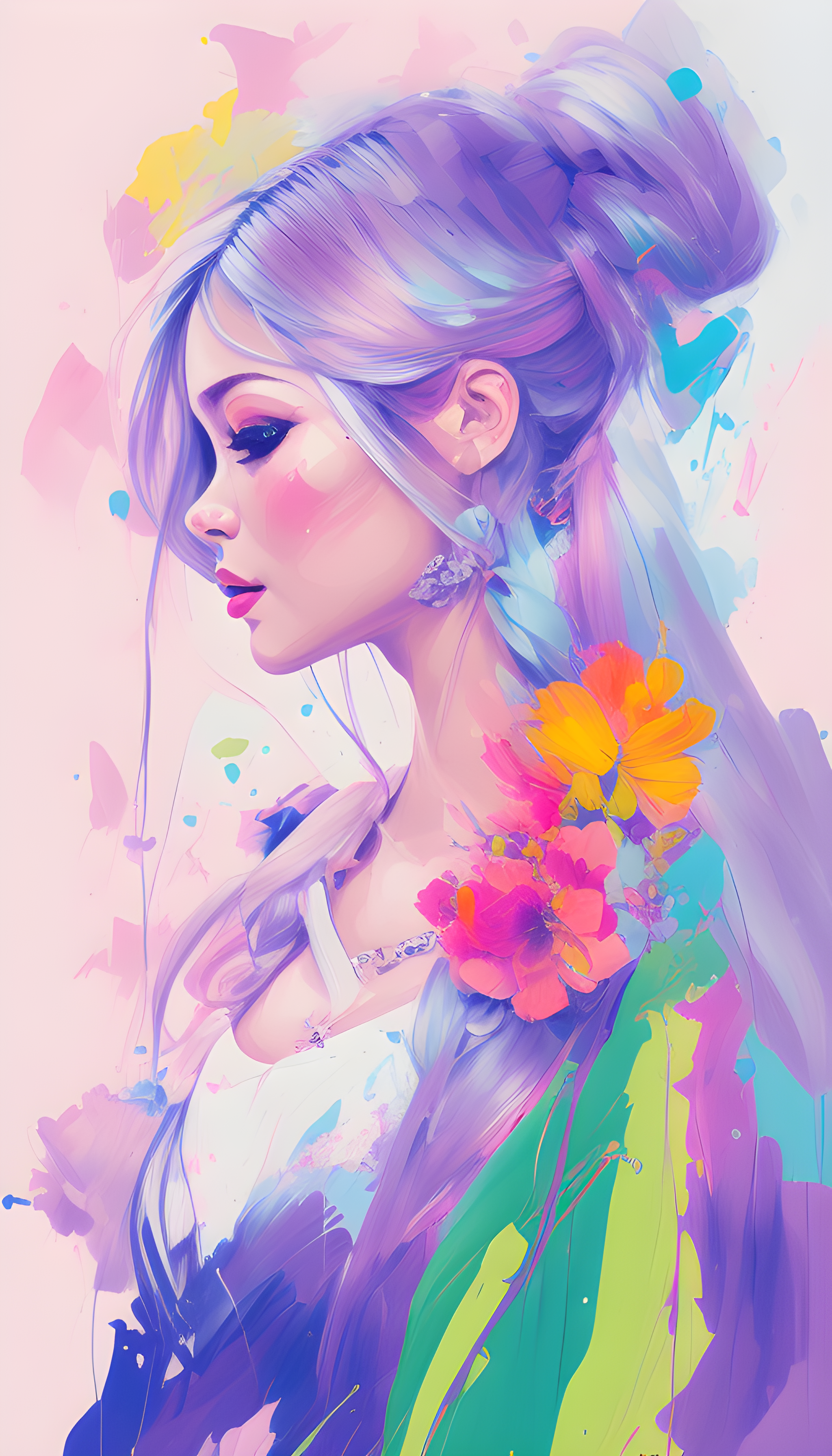 صورة مولدة بالذكاء الاصطناعي: Deliberate prompt: a close up of a cartoon girl with a cell phone, ro... (نموذج Deliberate - فن مفاهيمي)