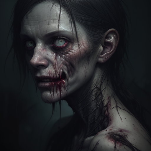 صورة مولدة بالذكاء الاصطناعي: DreamShaper prompt: portrait of @me as a zombie, decaying skin and clo... (نموذج DreamShaper - صور شخصية)