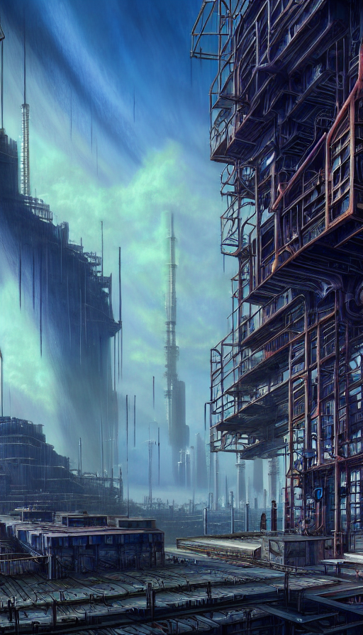 Stable Diffusion prompt: industrial architecture by ron w...