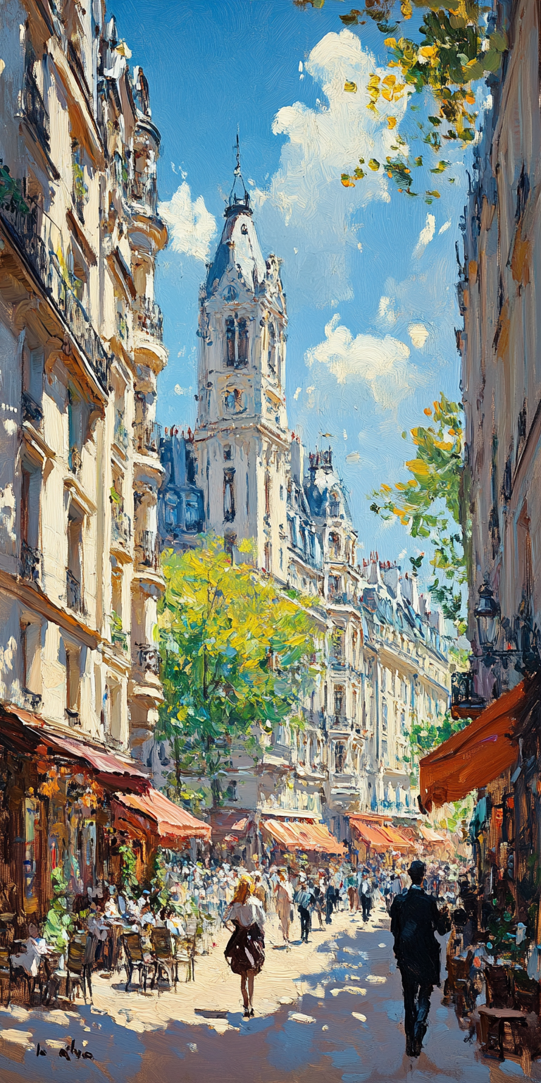 AI generated: Midjourney prompt: Paris street painting, in the style of Childe Hass... (Midjourney - Concept Art)