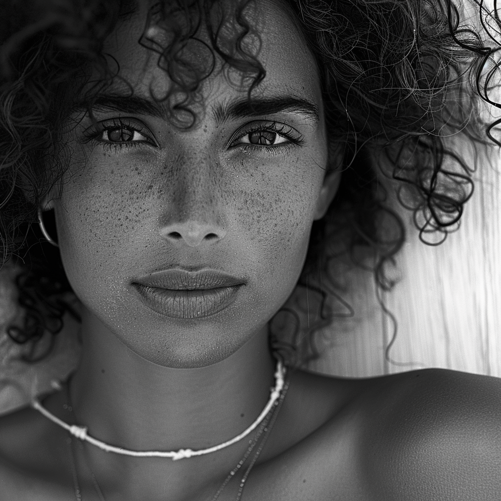 AI generated: Midjourney prompt: a portrait of natural beauty, friendly expression,... (Midjourney - Photography)
