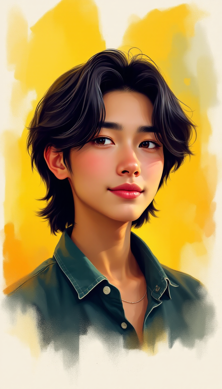 FLUX prompt: "Create a portrait of a young person with ...