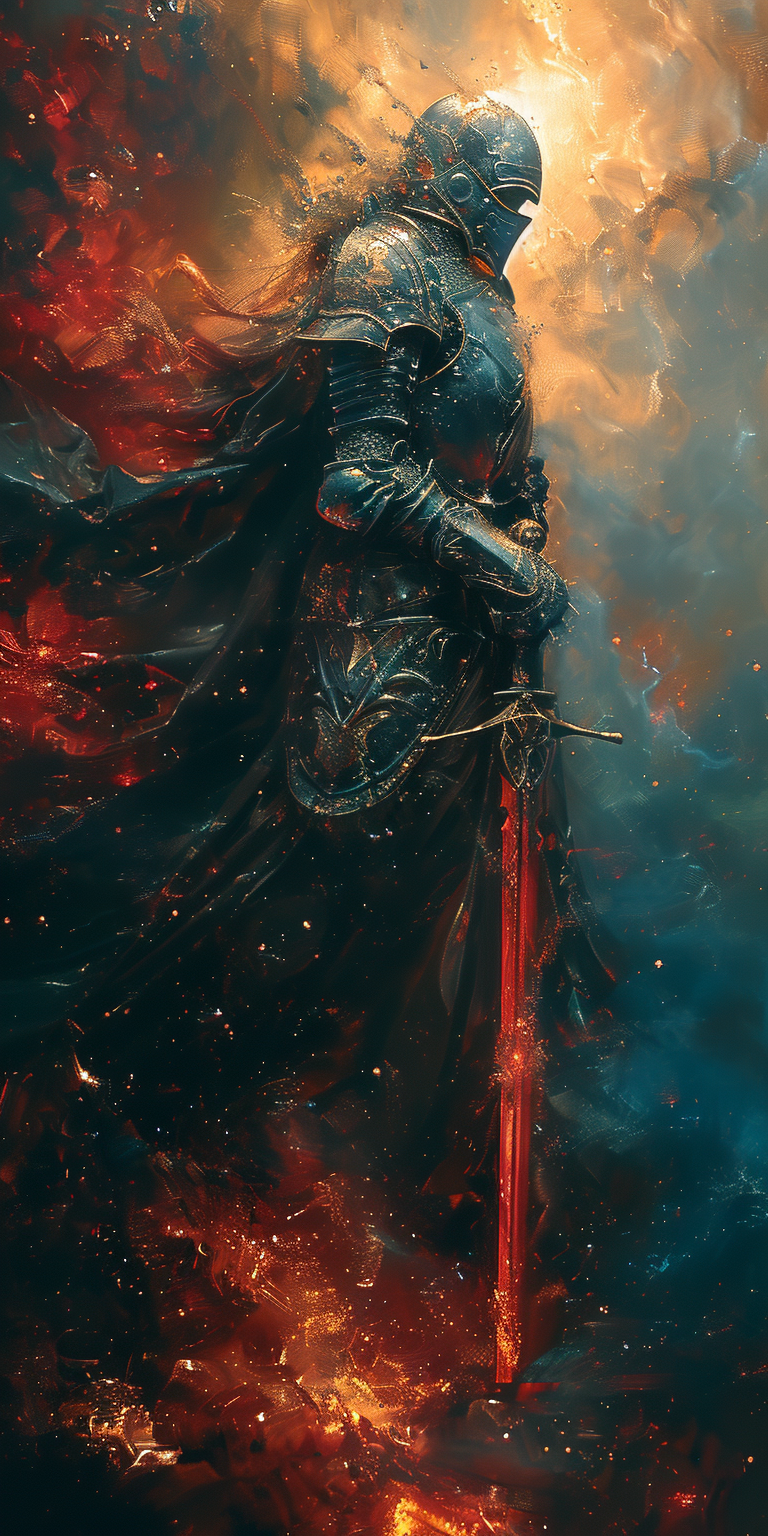 AI generated: Midjourney prompt: Dungeons and Dragons paladin, detailed armor and w... (Midjourney - Character Design)