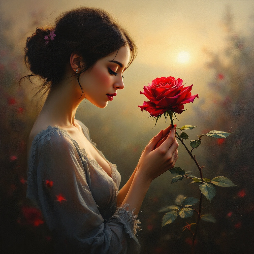 صورة مولدة بالذكاء الاصطناعي: FLUX prompt: Create a masterpiece oil painting that reflects th... (نموذج FLUX - صور شخصية)