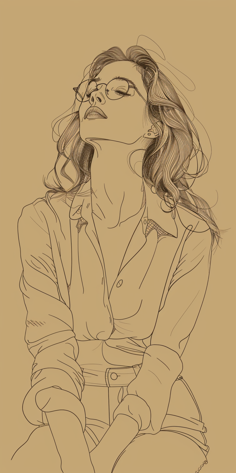 AI generated: Midjourney prompt: A minimalist sketch of a woman, delicate, very bas... (Midjourney - Portraits)