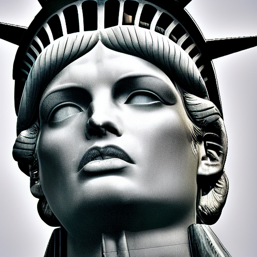 Stable Diffusion prompt: statue of liberty with face of m...