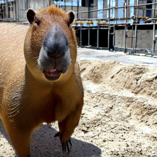 Stable Diffusion prompt: a capybara with helmet and vest ...