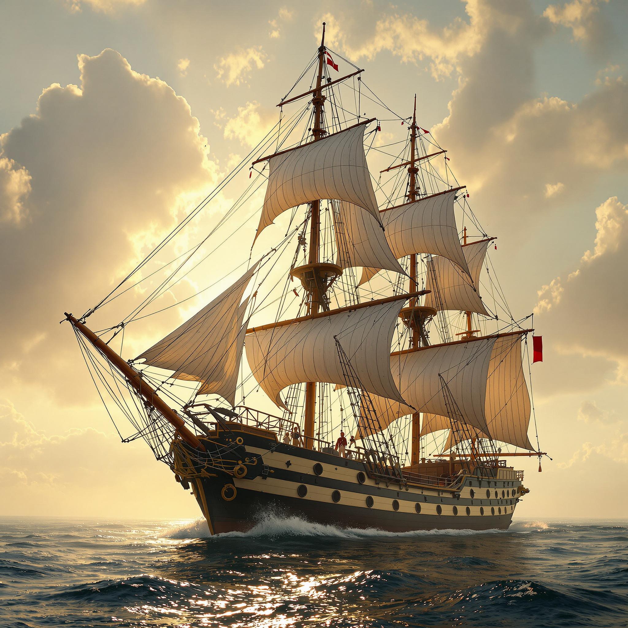 FLUX prompt: Photo of a ultra realistic sailing ship, dra...