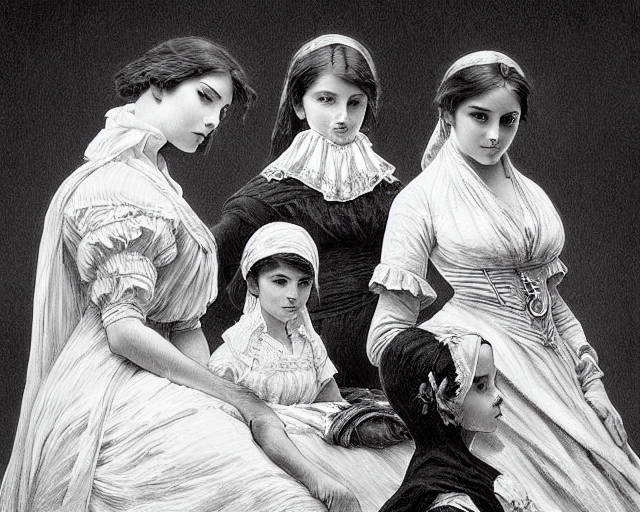 Stable Diffusion prompt: black and white old photograph o...