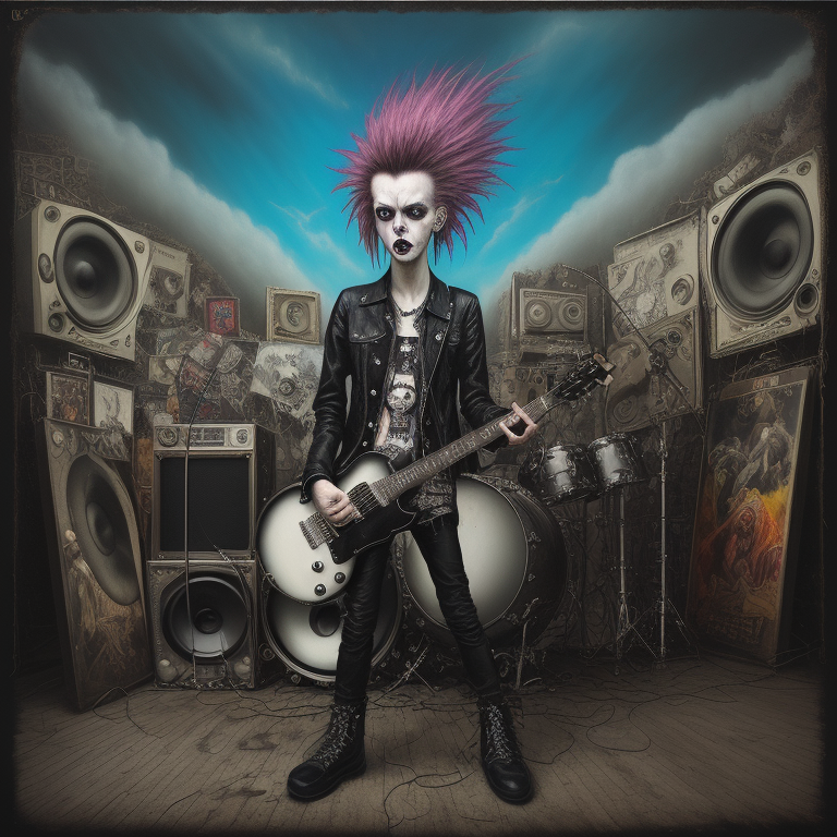 Ethereal Punk DreamShaper prompt: music Album cover picture, surreal ar...