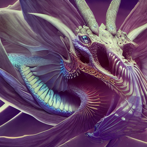 Stable Diffusion prompt: dragon fligth phoenix head, nau...