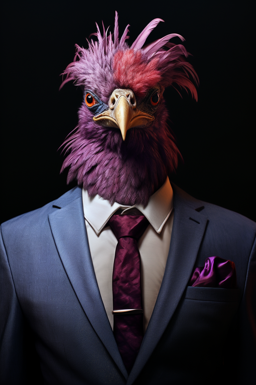 Midjourney prompt: bird wearing suit and tie, in the style of oliver ... - Midjourney