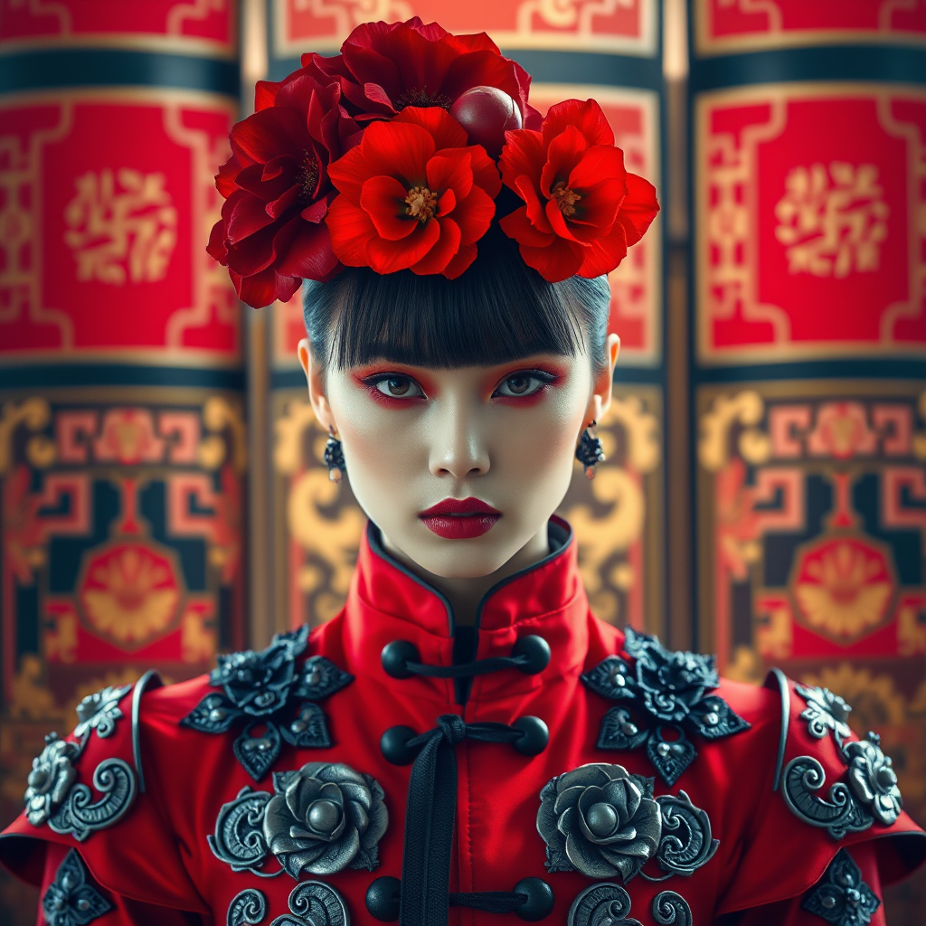 AI generated: FLUX prompt: This is a highly stylized, high-fashion photograph... (FLUX - Fashion)