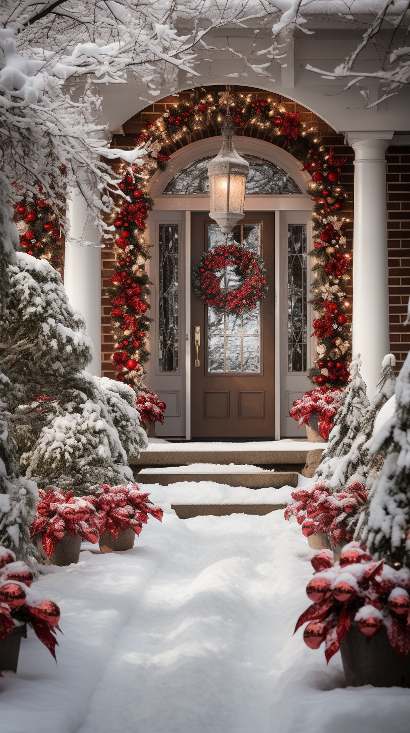 AI generated: Midjourney prompt: Christmas decorated house, cinematic wallpaper H (Midjourney - Architecture)