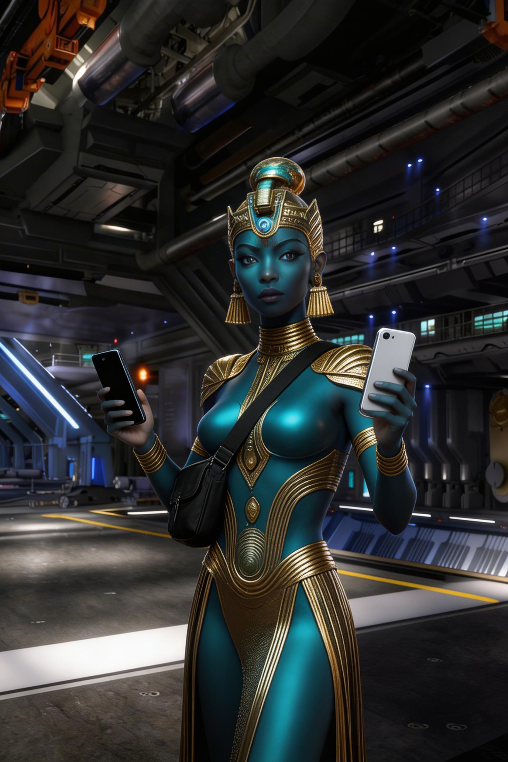 AI generated: Seedream 5 prompt: Show the character in the landing bay carrying a b... (Seedream 5 - Concept Art)