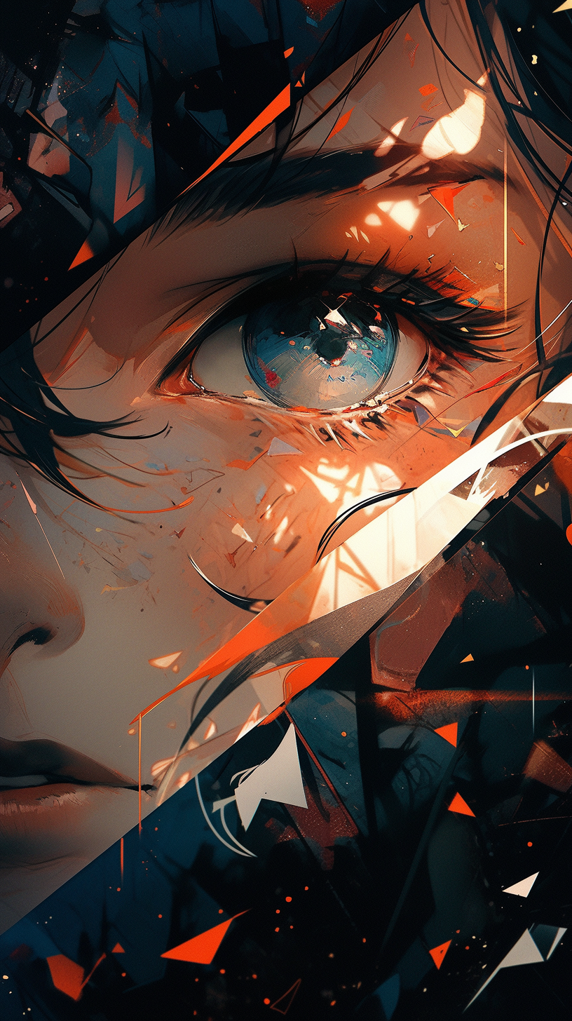 AI generated: Midjourney prompt: color painting of a woman with colorful hair and e... (Midjourney - Concept Art)