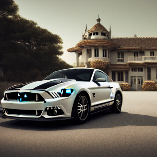 Stable Diffusion prompt: Combination of Mustang gt and Po...