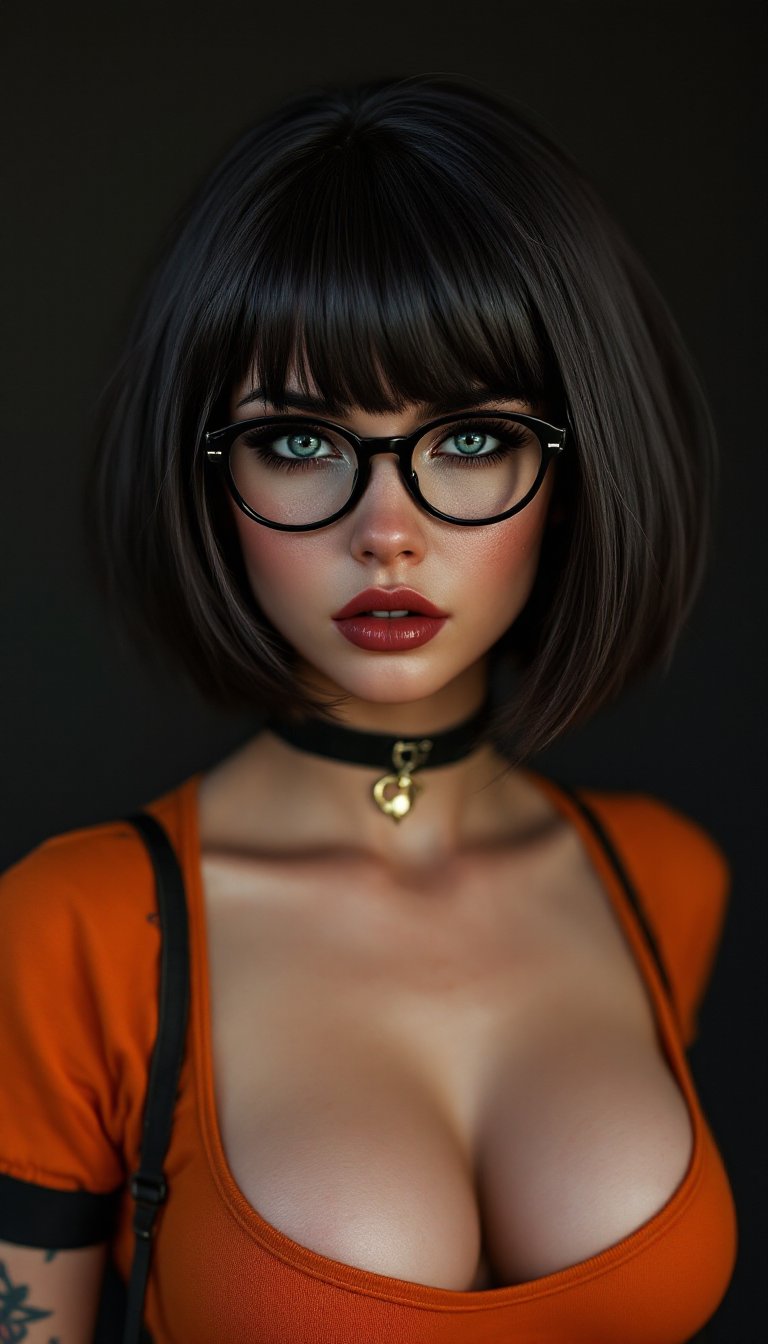 صورة مولدة بالذكاء الاصطناعي: FLUX prompt: Photo of a ultra realistic of velma from scooby-do... (نموذج FLUX - صور شخصية)