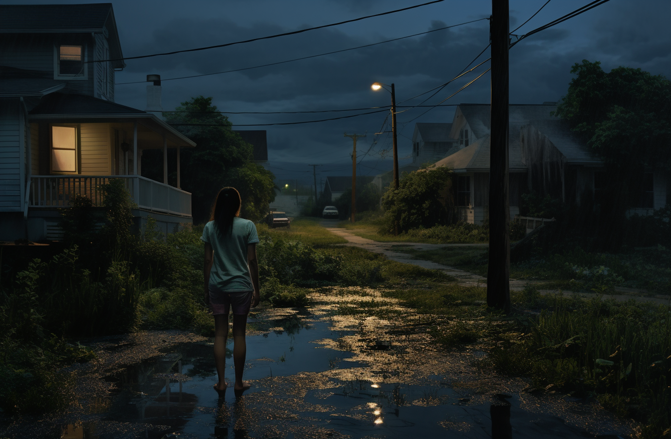 AI generated: Midjourney prompt: the night and day in her hometown 1970, in the sty... (Midjourney - Photography)