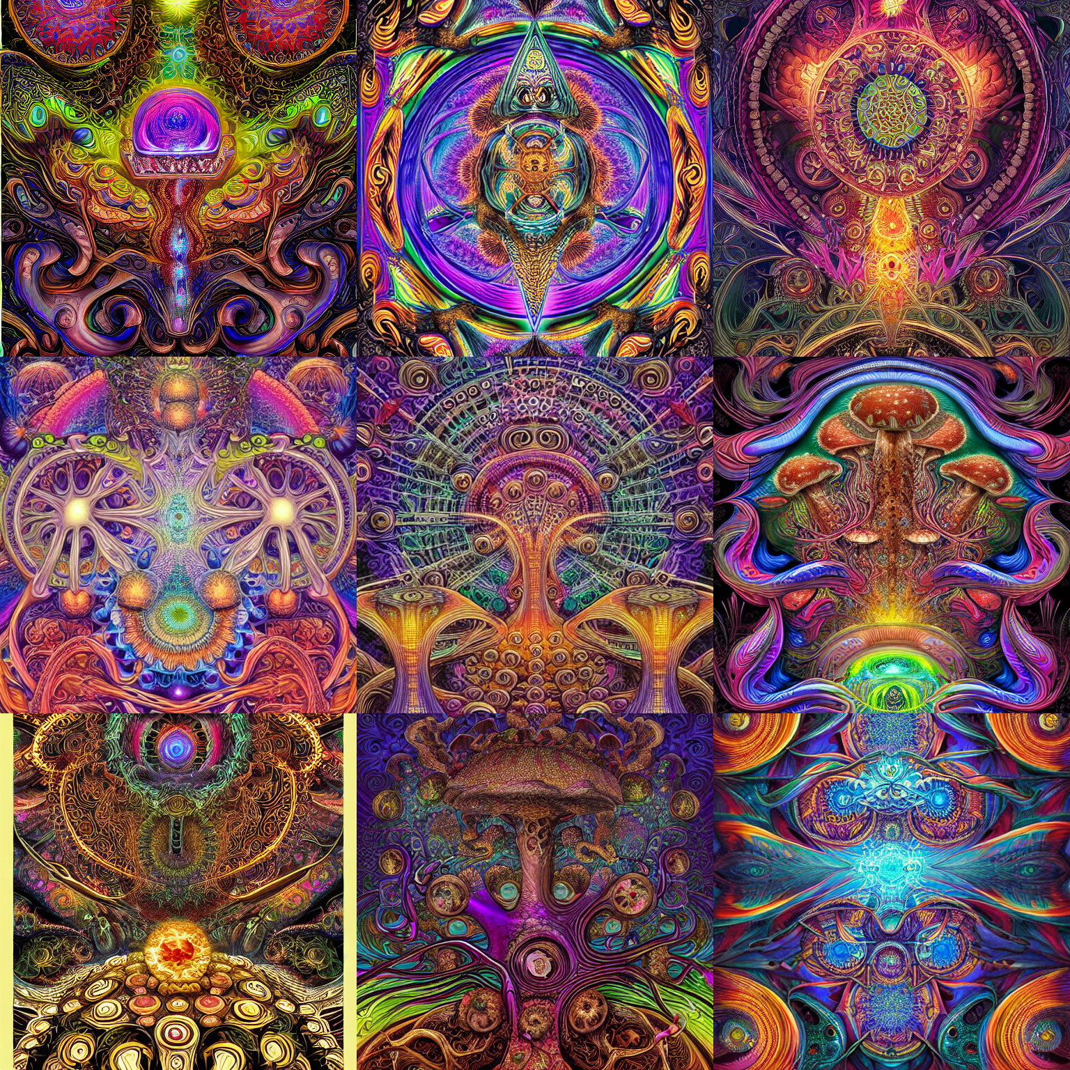 Stable Diffusion prompt: a intricate ornate psychedelic i...