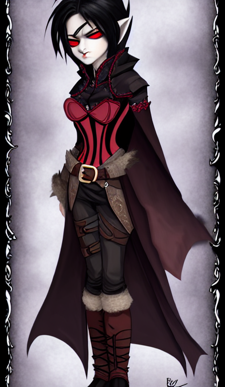 Stable Diffusion prompt: DnD, Rouge, Black hair, Mysterio...