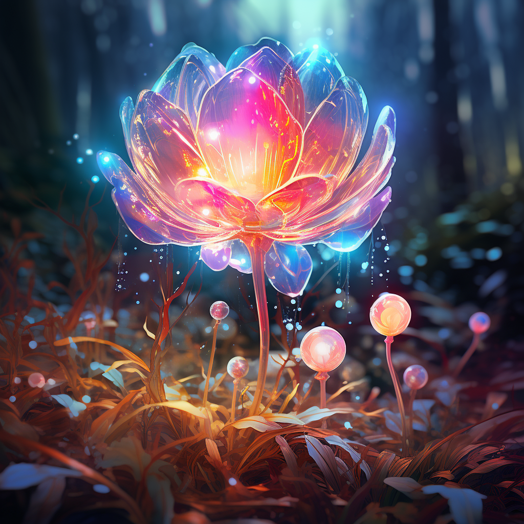 AI generated: Psychedelic flower (Midjourney - Concept Art)