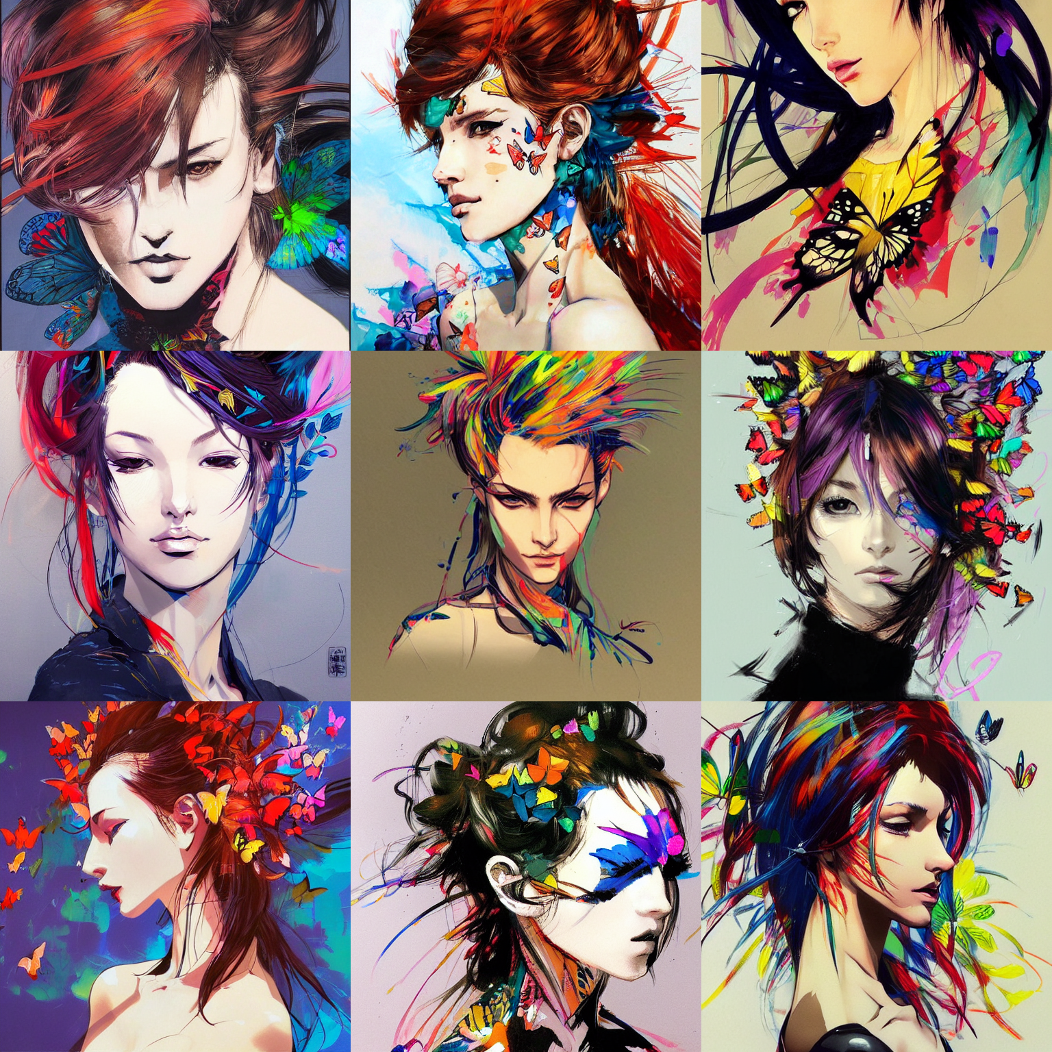 Stable Diffusion prompt: a beautiful side portrait painti...