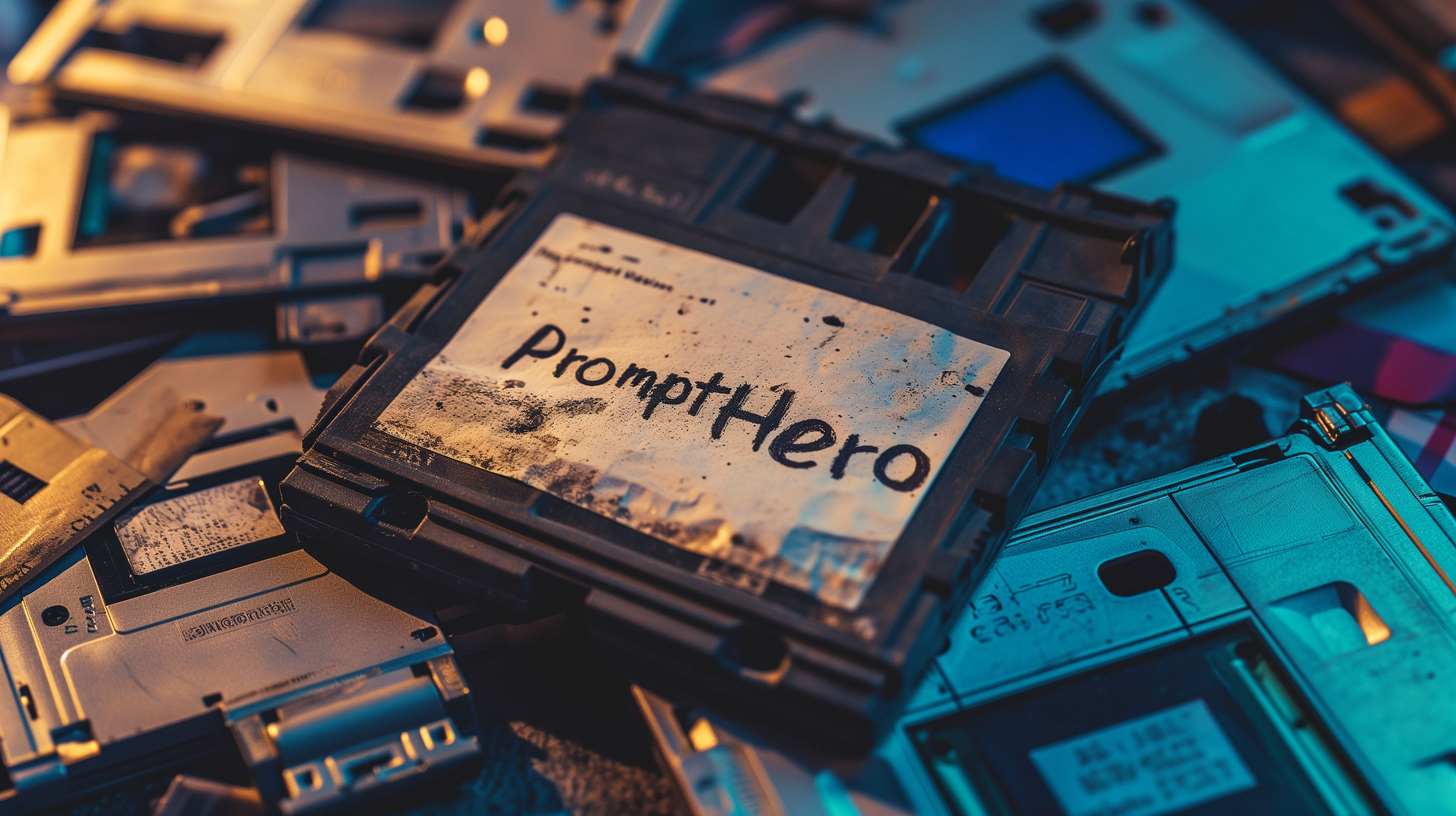 AI generated: Midjourney prompt: an old floppy disk that says "PromptHero" written ... (Midjourney - Photography)