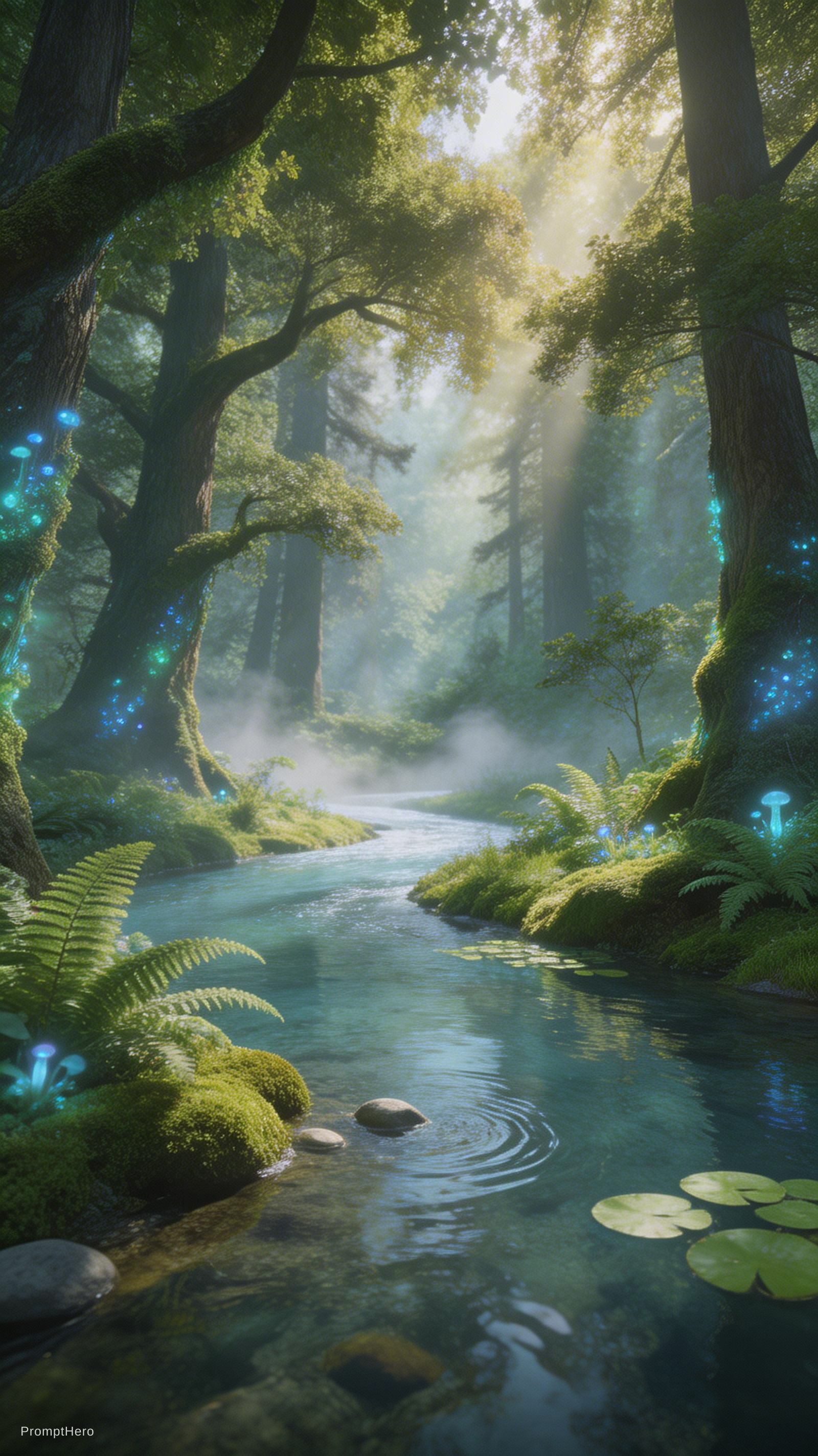 AI generated: Seedream 5 prompt: fantasy, water, forest, natural, (Seedream 5 - Landscapes)