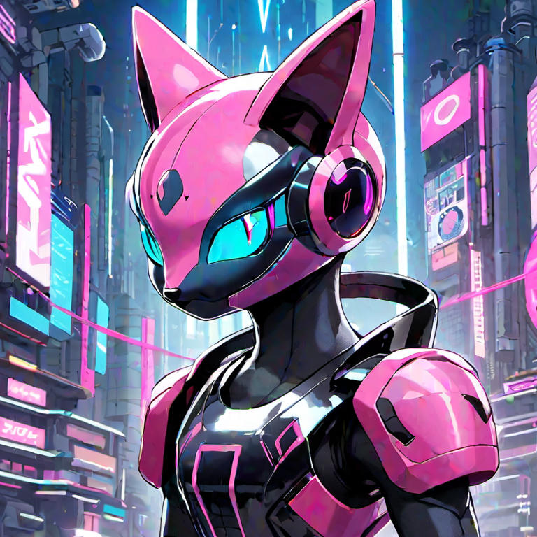 AI generated: Mew Two cyberpunk Alternative (Protogen v2.2 (Anime) Official Release - Anime)