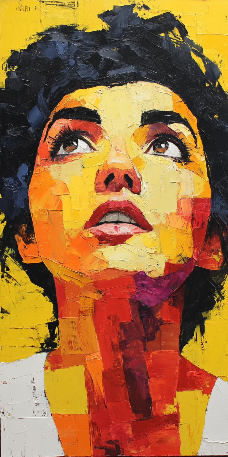 صورة مولدة بالذكاء الاصطناعي: Midjourney prompt: oil on canvas, painting of a woman, natural lighti... (نموذج Midjourney - صور شخصية)