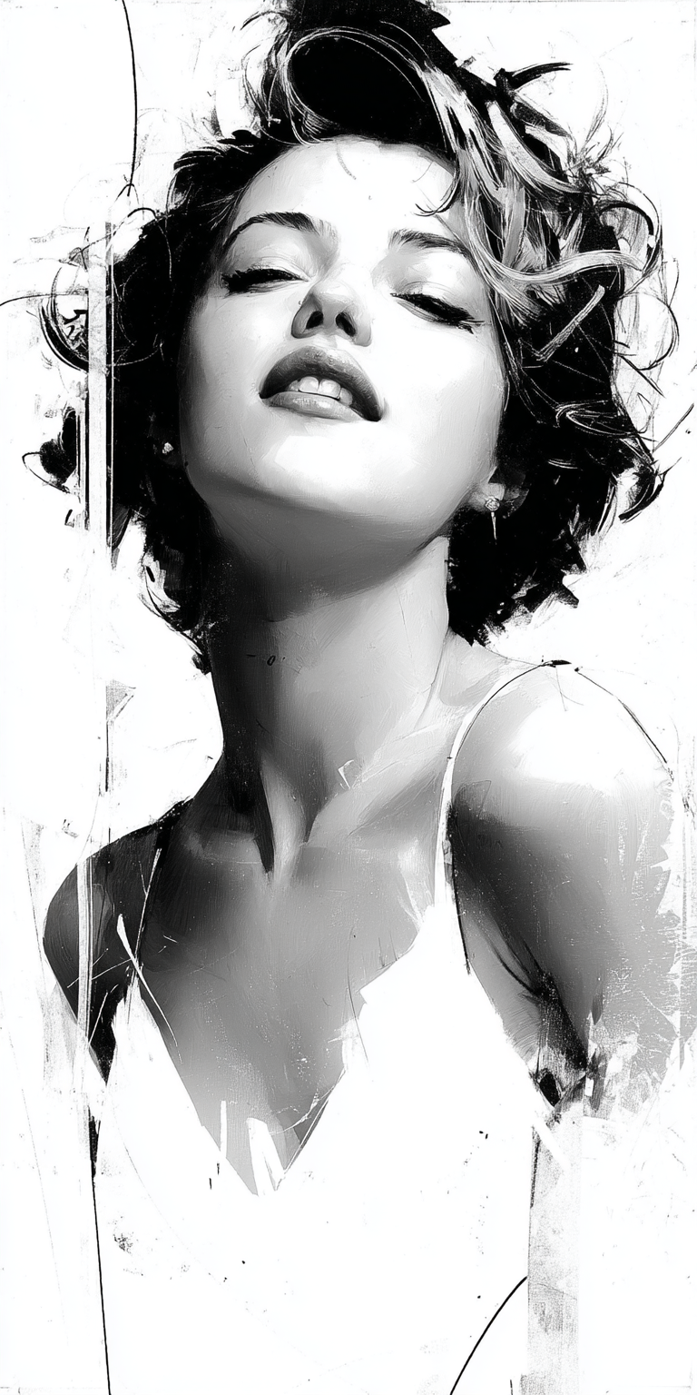 Midjourney prompt: woman, sketch, in the style of abstract minimalist... - Midjourney
