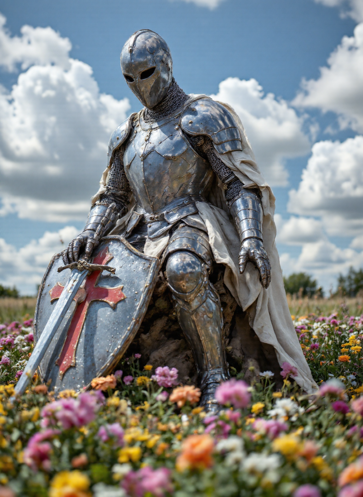 AI generated: FLUX prompt: The image depicts a life-sized statue of a medieva... (FLUX - Concept Art)
