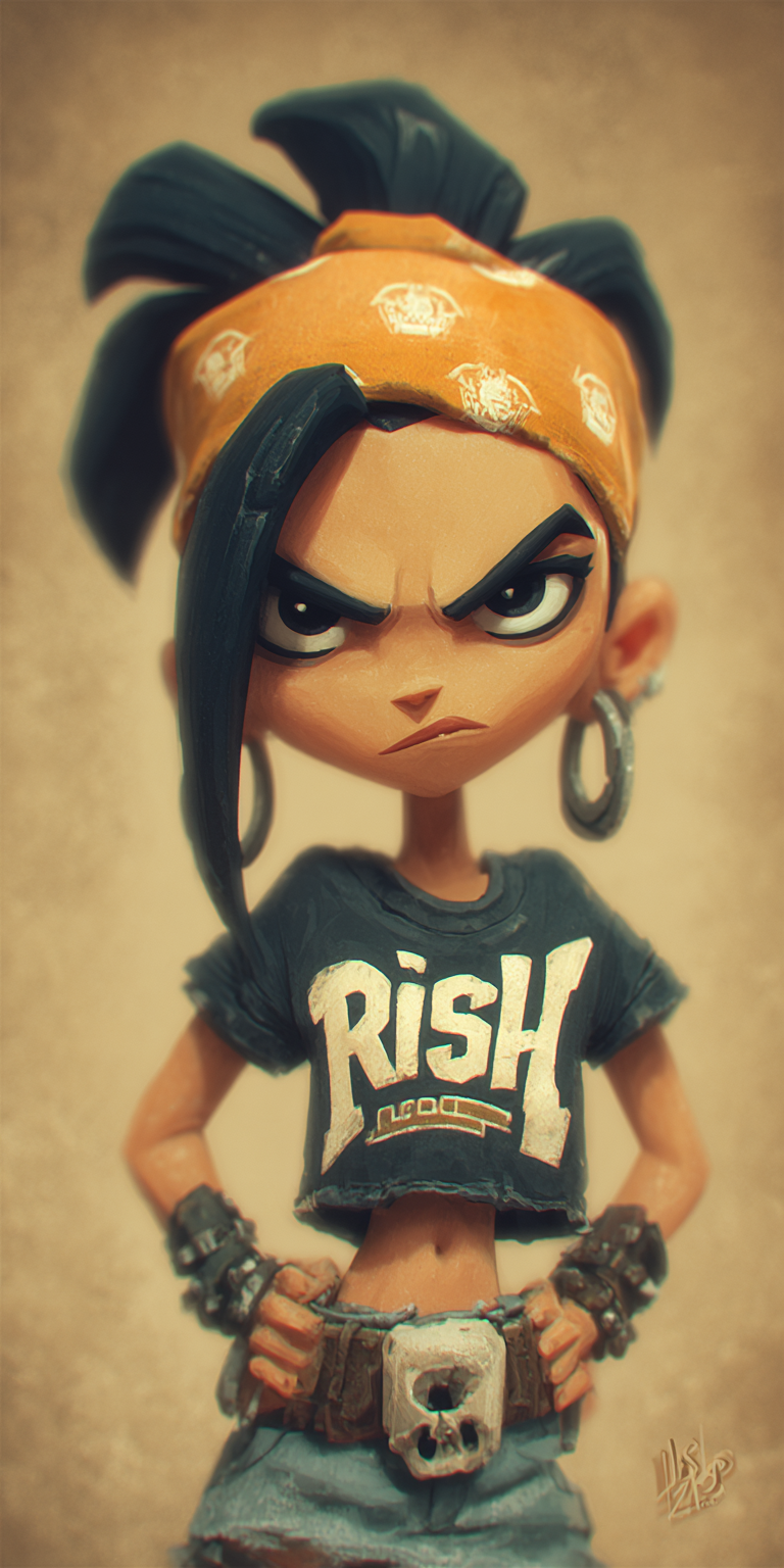 AI generated: Midjourney prompt: a dark-haired girl, gothcore, zbrush, character ca... (Midjourney - Portraits)
