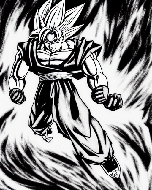 Stable Diffusion prompt: goku from dragon ball, sketch by...