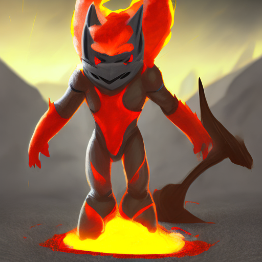 صورة مولدة بالذكاء الاصطناعي: Openjourney prompt: Lava protogen furry (نموذج Openjourney - فن مفاهيمي)